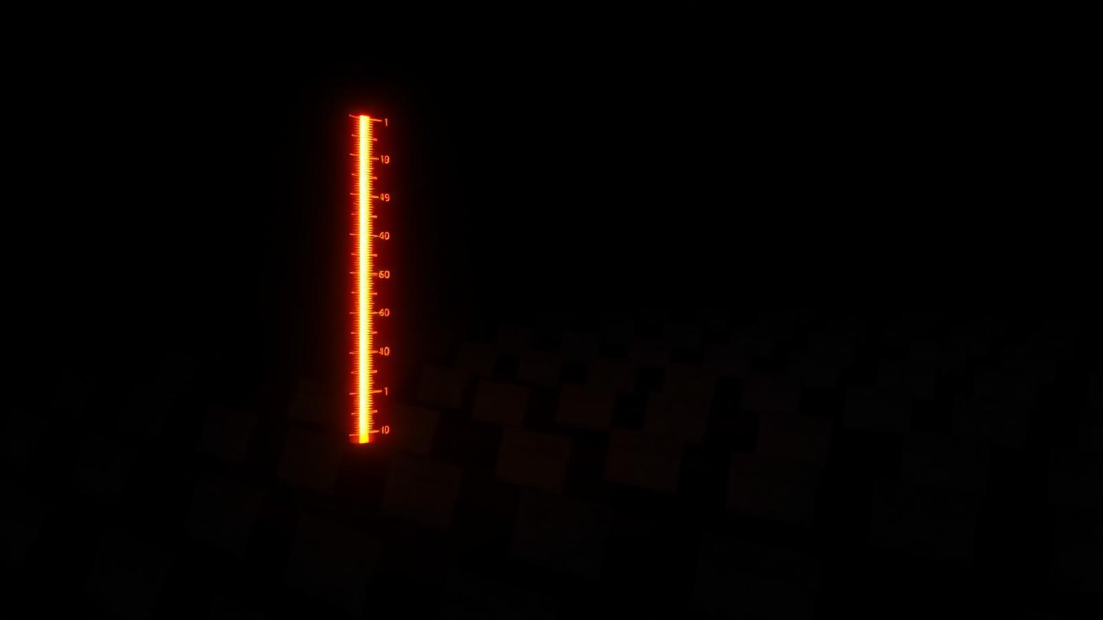 A vertical ember scale over a dark grid of candidate cards