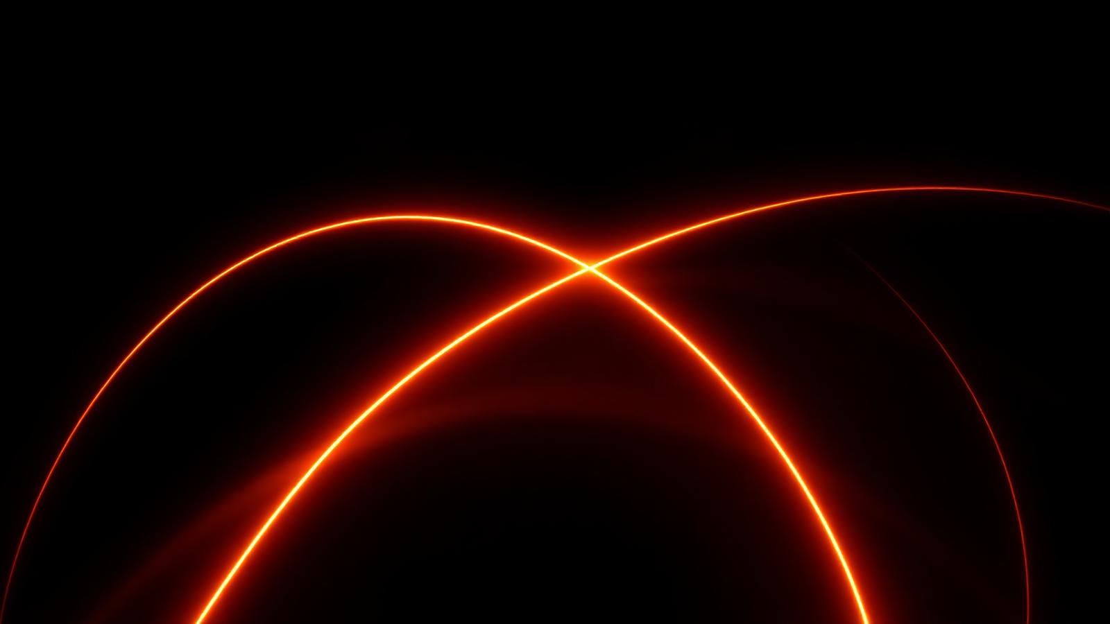 Overlapping clock arcs in ember light across a dark world map