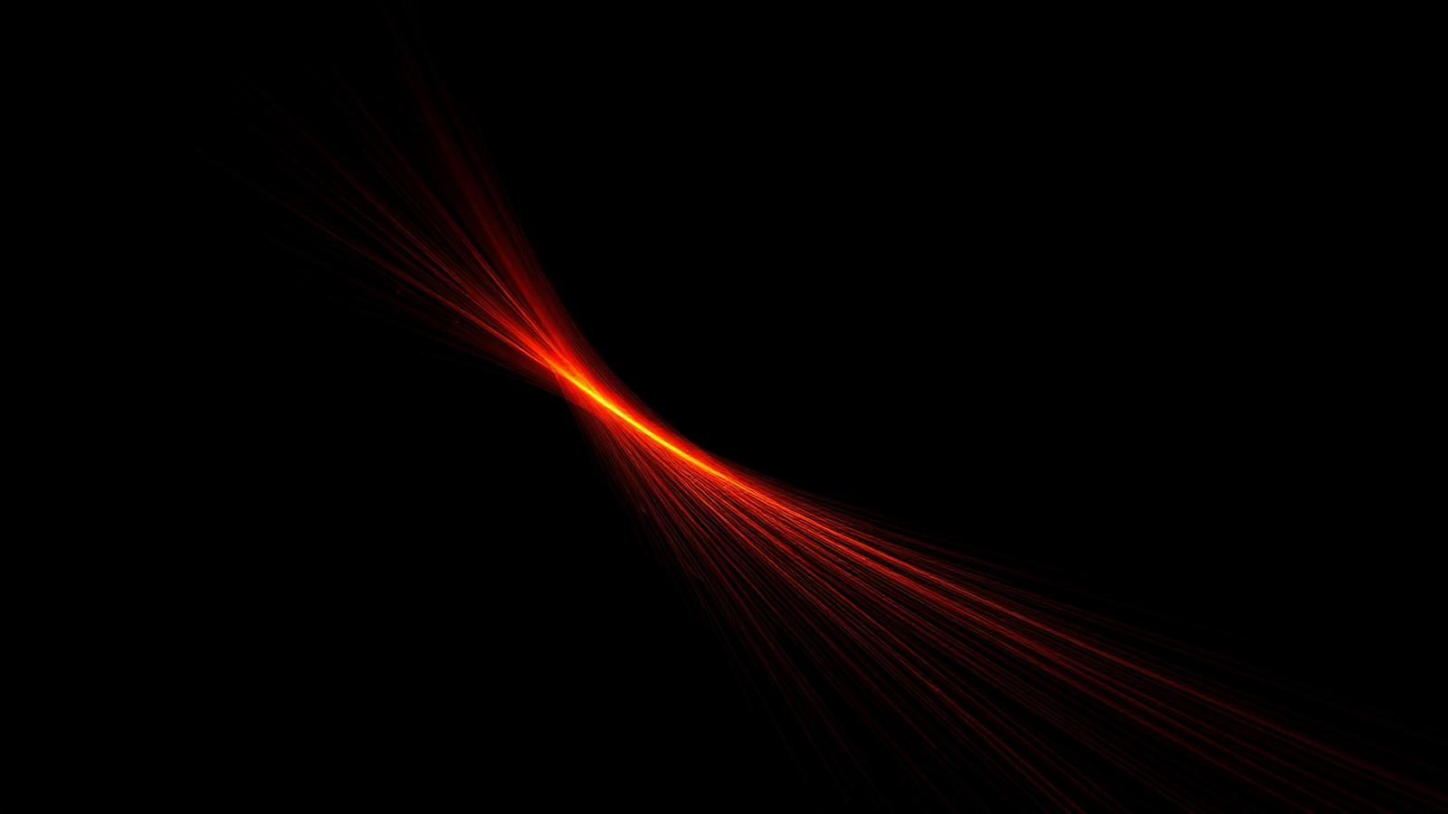 A single ember line splitting into many parallel threads on black